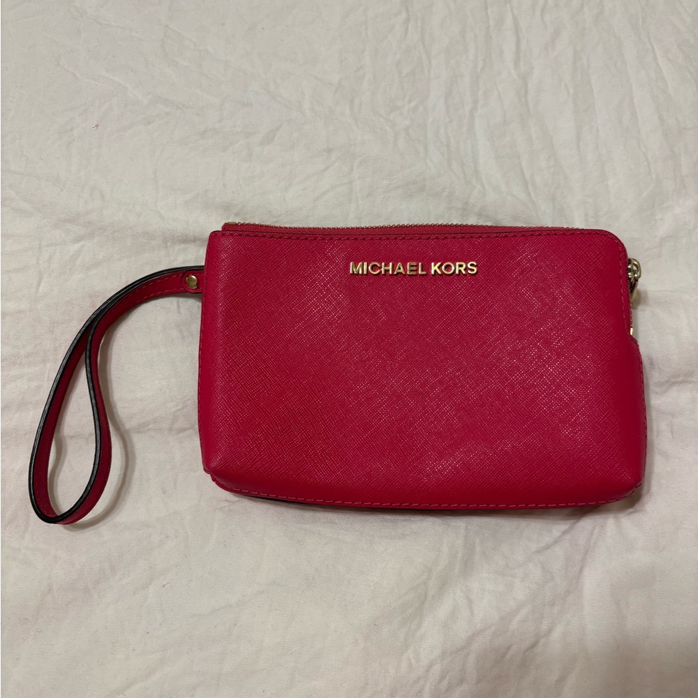 Michael Kors Vibrant pink Wristlet Clutch